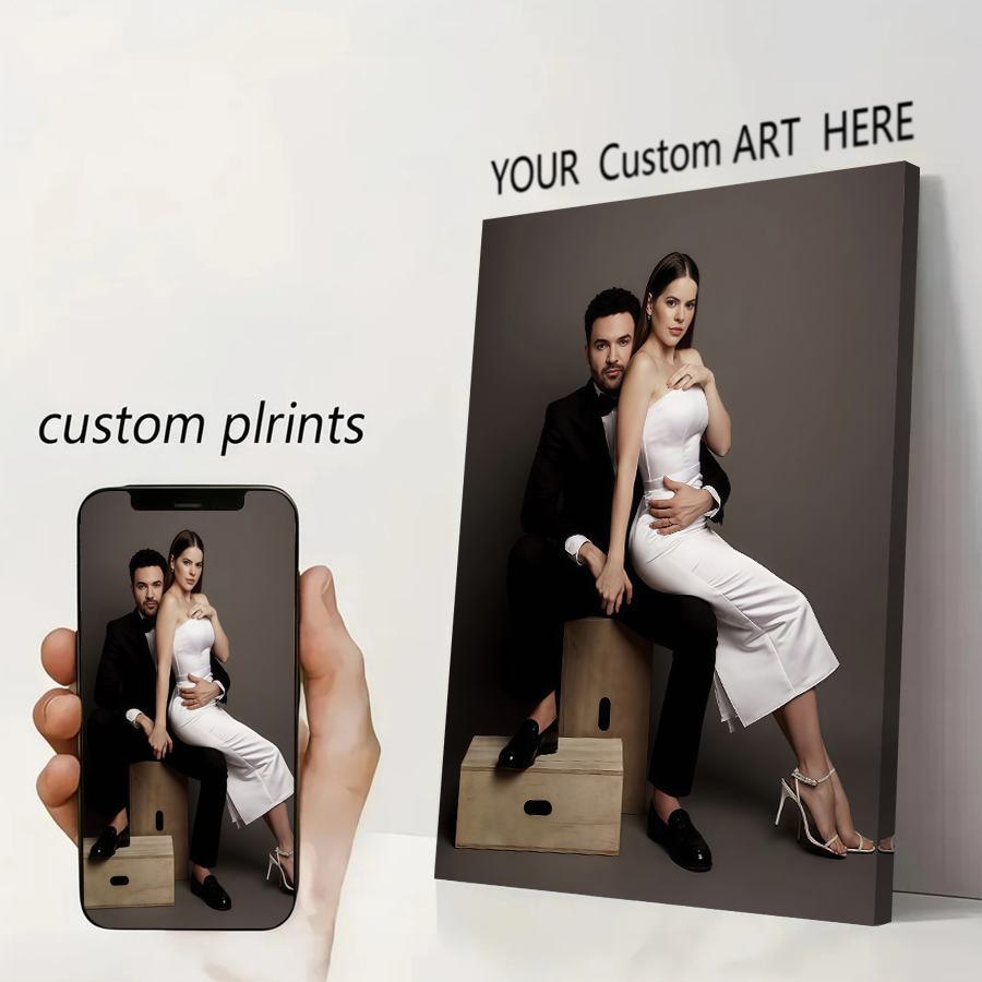 Home Textiles Photos - カスタムプリントキャンバスポスターアニメゲームポスターあなたの写真による絵画パーソナルギフトカスタマイズフィギュア動物ペット家の装飾