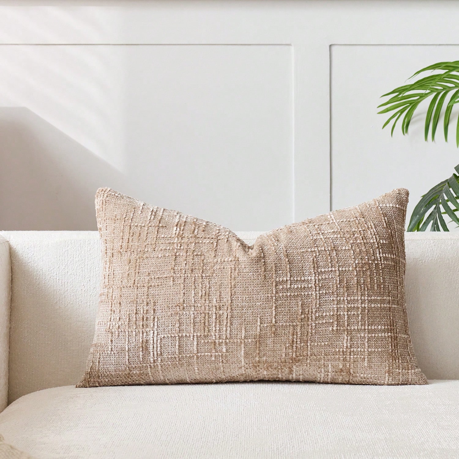 Pillow Cover 20X20 - 1 個カーキシェニールクッションカバー 30 × 50 センチメートルストライプ幾何学スロー枕カバー装飾ホームクッションソファベッド枕カバー