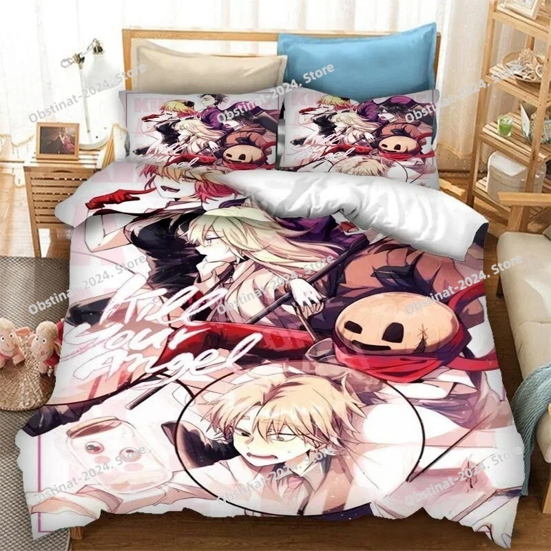 Home Textiles Bedding - 3D プリントアニメ死の天使寝具セット布団カバー枕カバーワンピース掛け布団寝具セット寝具ホームテキスタイル