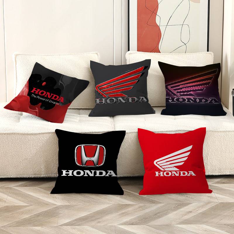 Home Textiles Logo - H-HONDAs オートバイロゴパーソナライズされた写真テキストホーム装飾枕家庭用ギフト 45x45cm