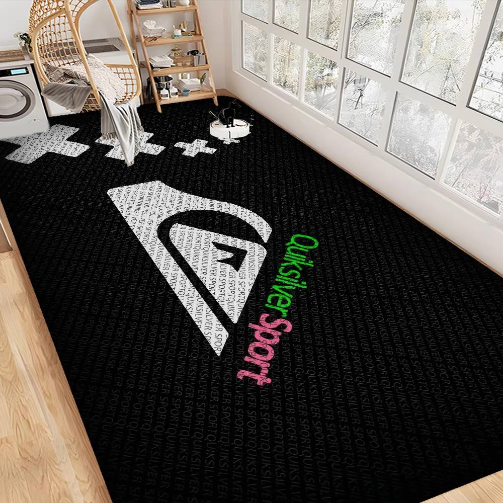 Home Textiles Logo - Q-QuiksilverS ロゴ フロアマット フロアマット 長方形 滑り止め