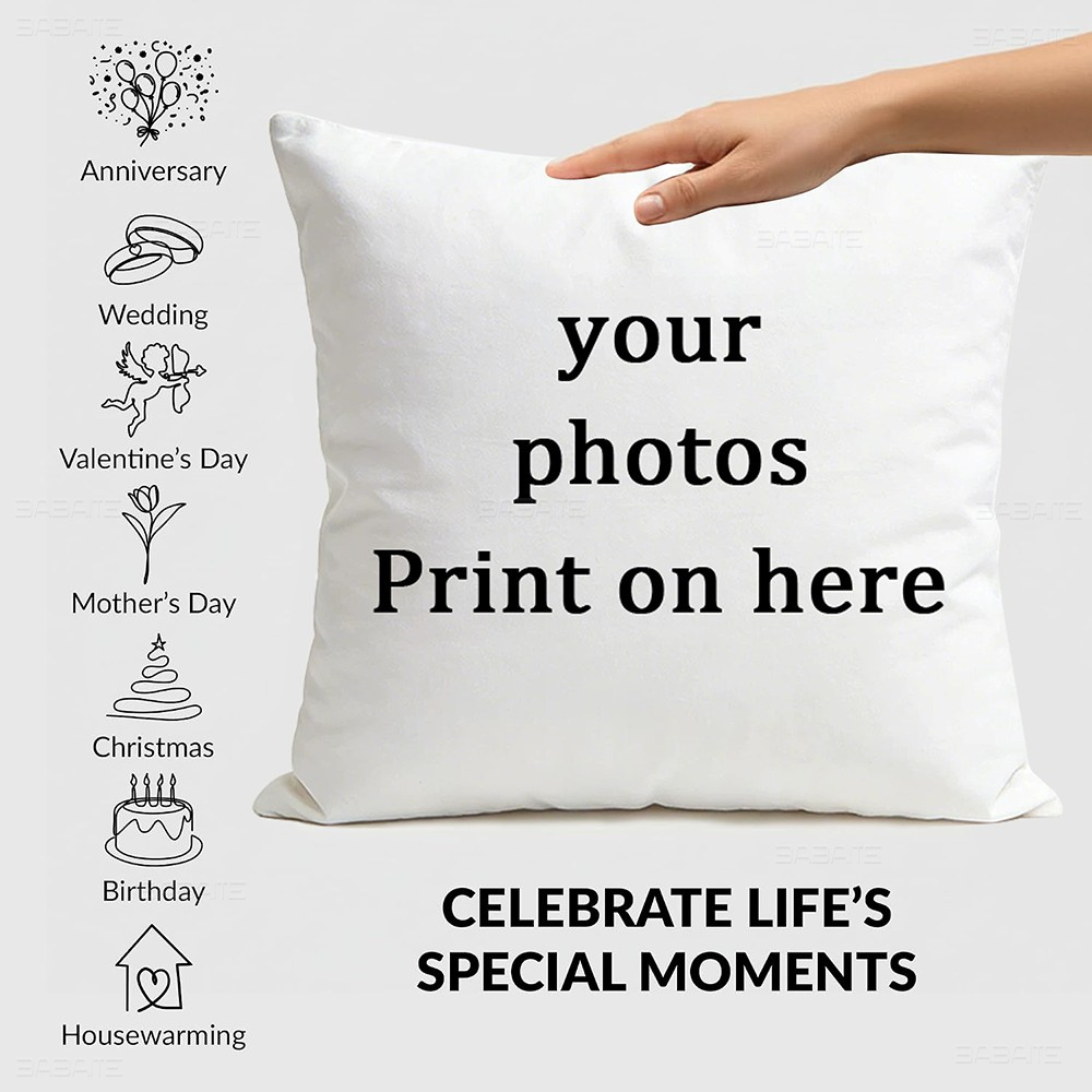Home Textiles Photos - カスタム写真プリント枕カバー、パーソナライズされた写真クッションケース、バレンタイン・結婚式記念品、ホームデコレーション用スローピローケース