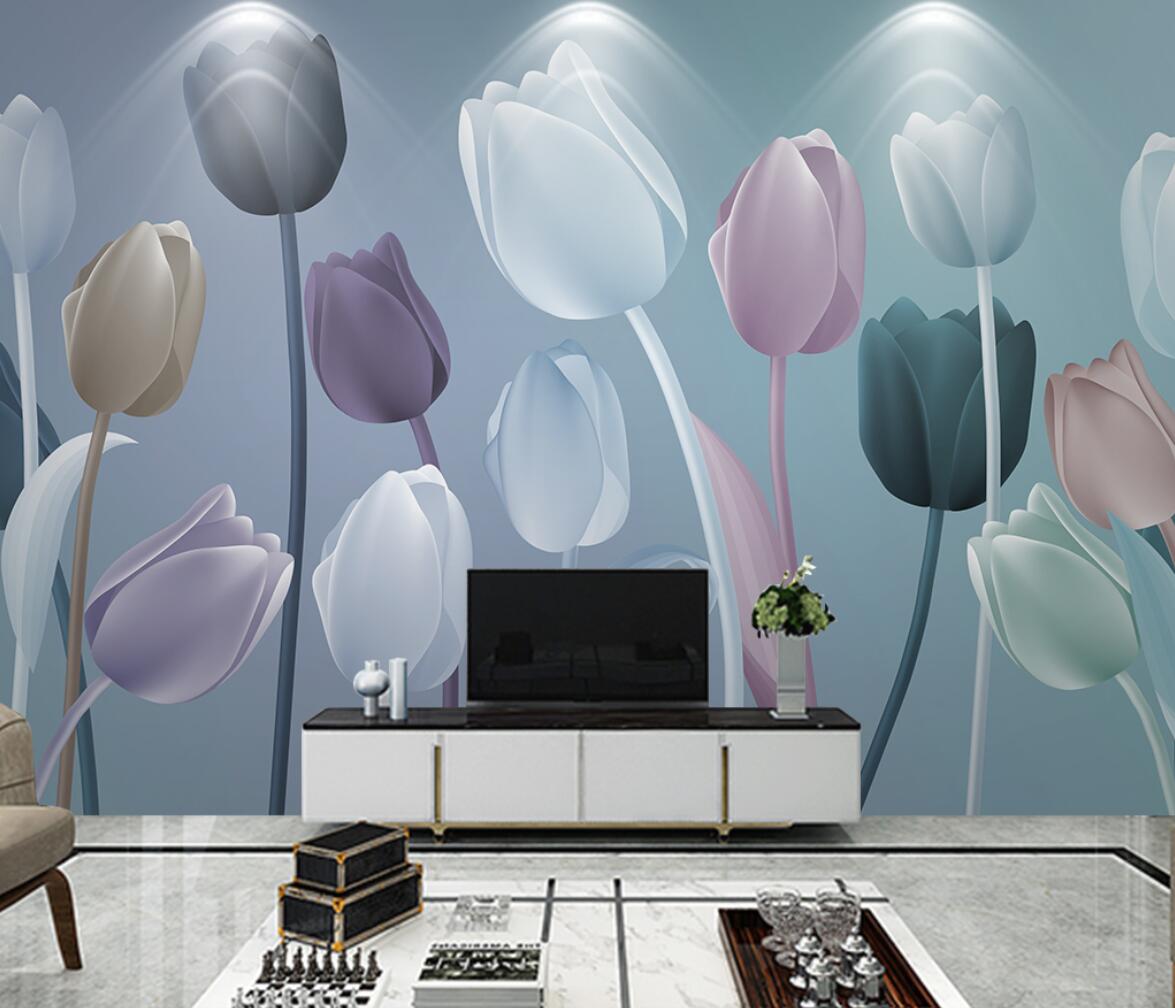 Home Textiles Photos - カスタムチューリップの花の写真壁紙壁画壁紙リビングルーム寝室papel de parede 3D壁紙家の装飾壁画