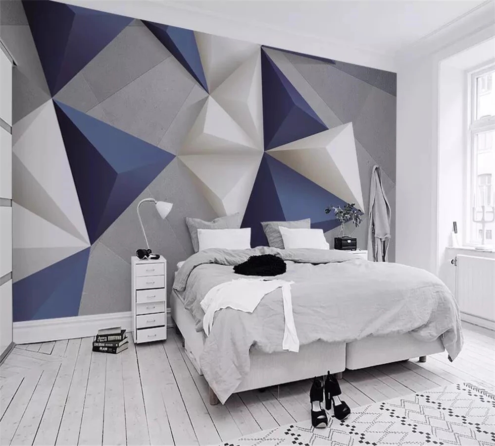 Home Textiles Photos - カスタマイズされた壁紙 3D 写真壁画幾何学的な抽象的な家の装飾リビングルームのテレビの背景壁寝室レストランの壁生地