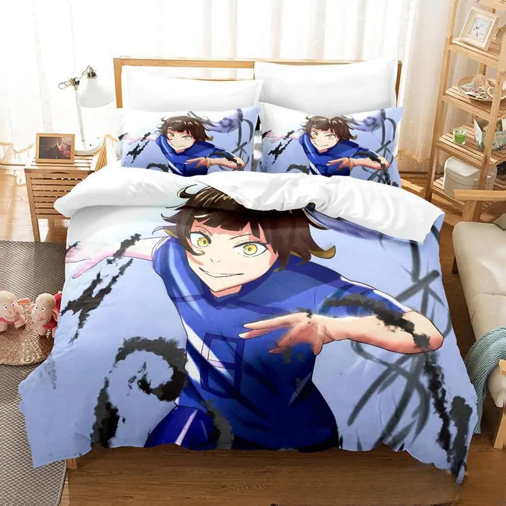Home Textiles Bedding - ファッション3Dプリントアニメブルーロック寝具セット 男の子 女の子 ツイン クイーン キングサイズ