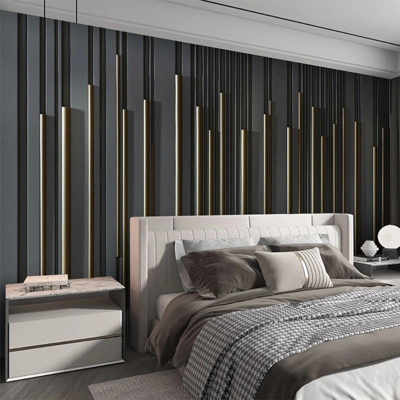 3D粘着壁紙,黒のシンプルな壁紙,リビングルーム,ベッドルー - Home Textiles Photos のレビューと価格