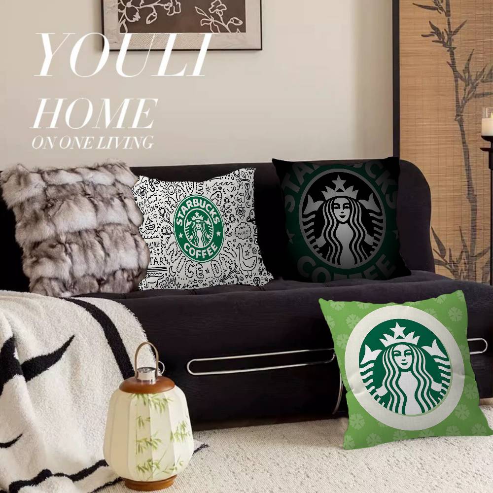 スターバックスのロゴ入りクッションカバー、枕カバー、装飾用枕 - Home Textiles Logo のレビューと価格