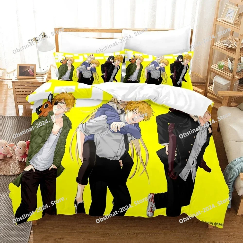 チェンソーマン寝具セット布団カバーフルクイーンキングサイズ枕 - Home Textiles Bedding のレビューと価格