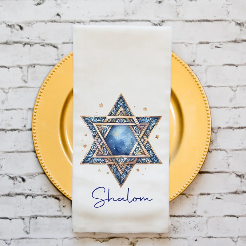 ハヌカ キッチンタオル：ダビデの星 シャローム ホームデコレ - Home Textiles Towel のレビューと価格