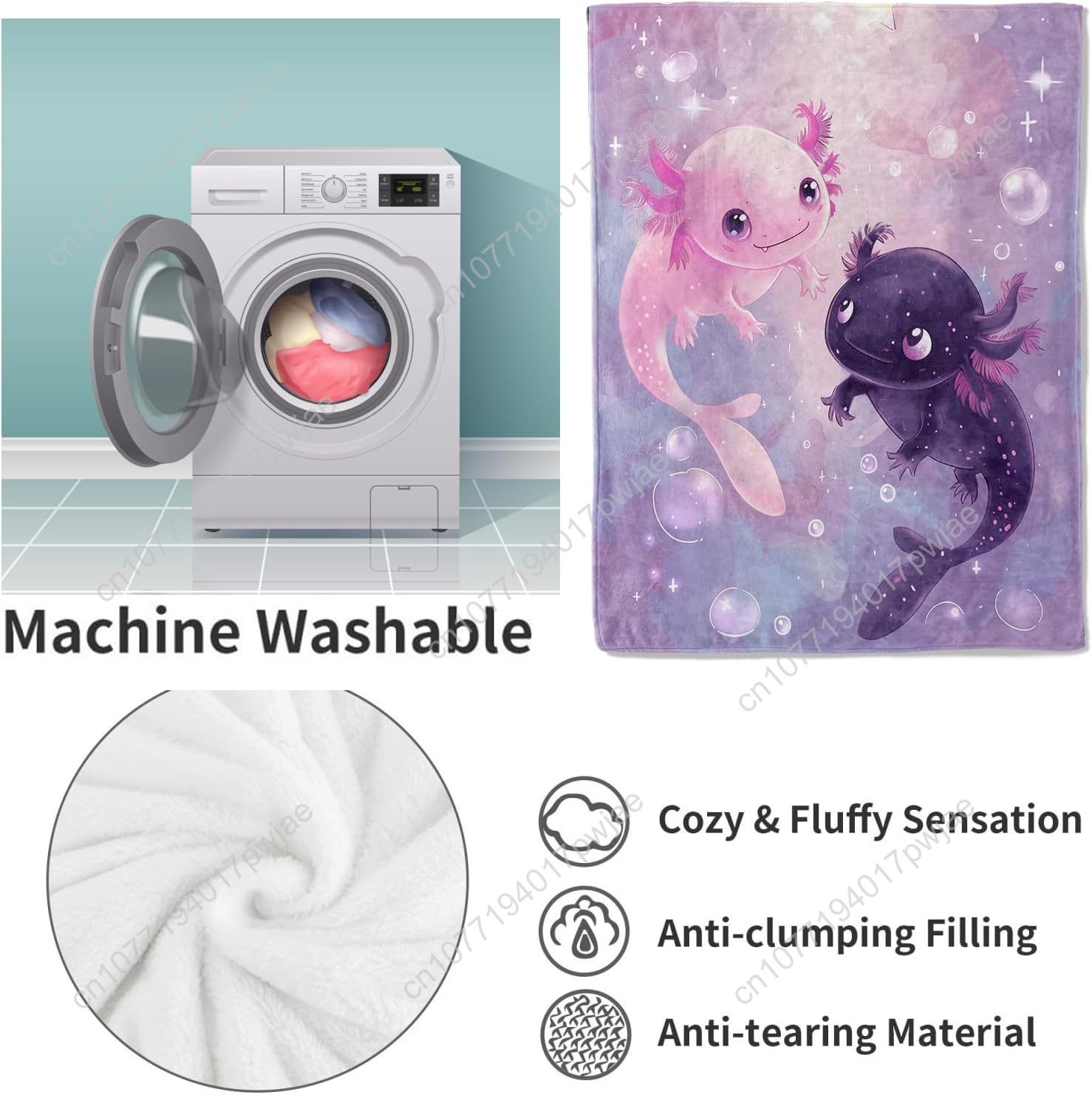 アホロートルブランケットかわいいアホロートルフランネルスロー - Home Textiles Towel のレビューと価格