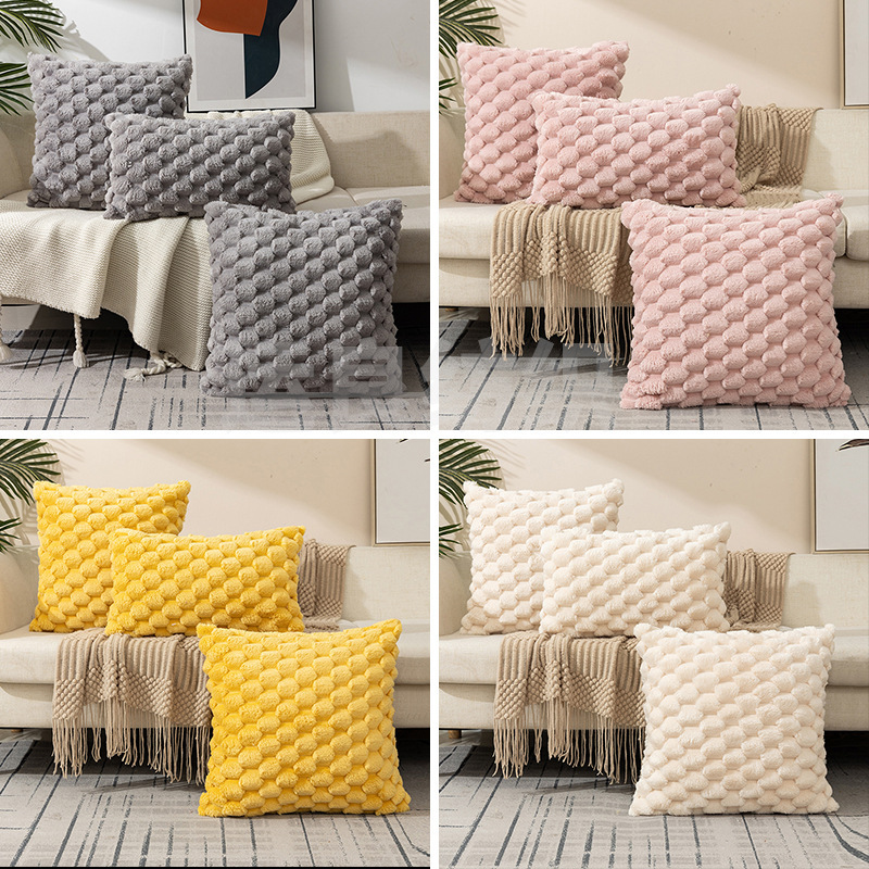 枕カバー織り雪の結晶ベルベット無地スローピローオフィスソファ - Pillow Cover 20X20 のレビューと価格