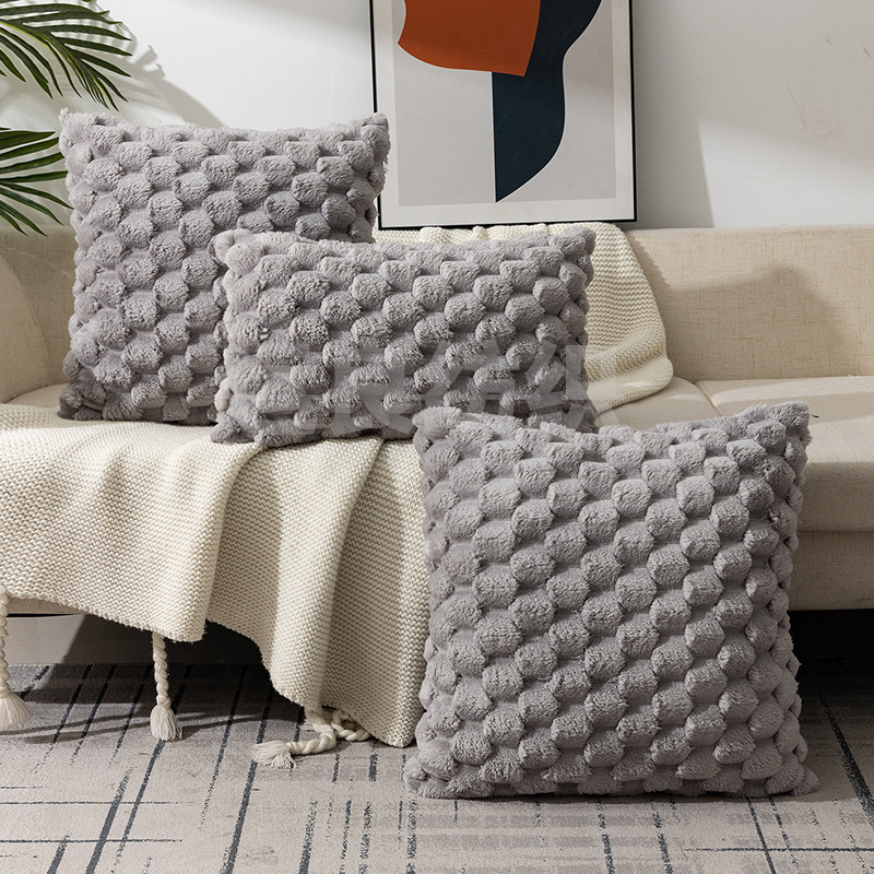枕カバー織り雪の結晶ベルベット無地スローピローオフィスソファ - Pillow Cover 20X20 のレビューと価格