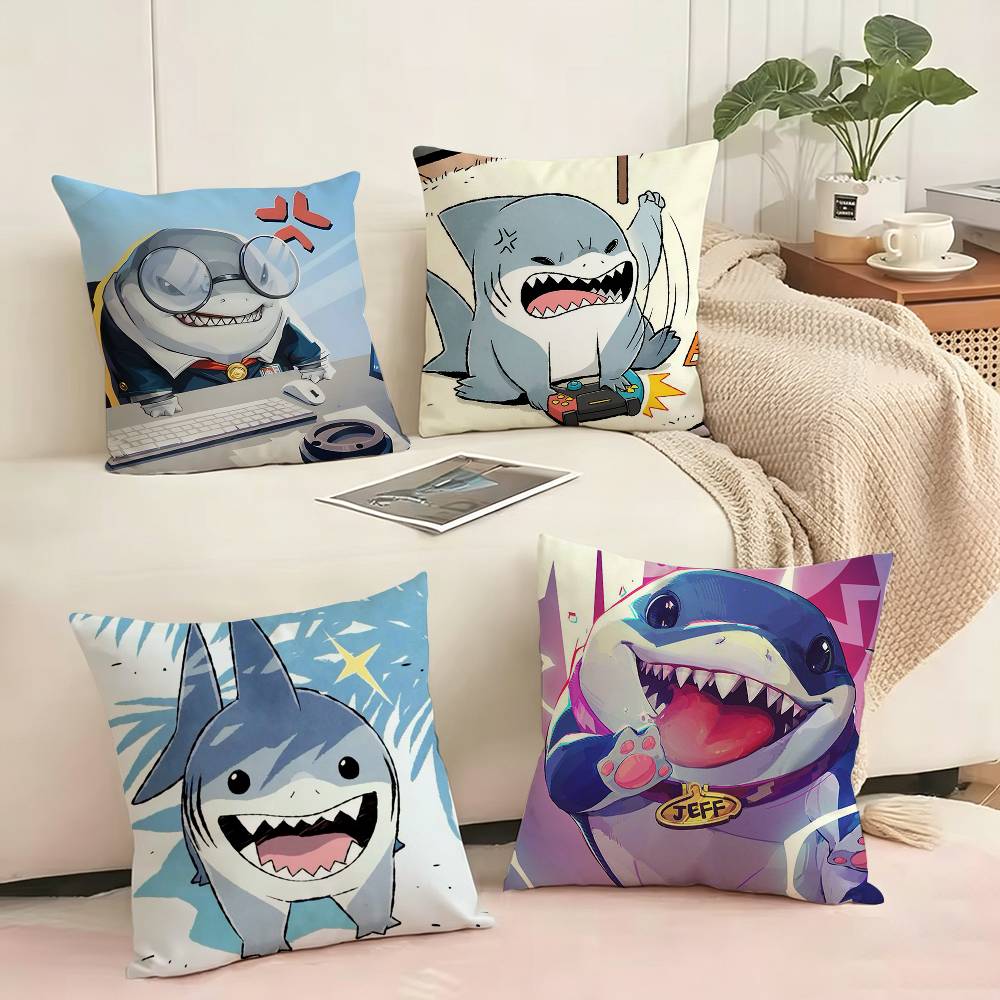 かわいいジェフ・ザ・ランド S-シャーク スクエア両面プリン - Home Landing Textiles のレビューと価格