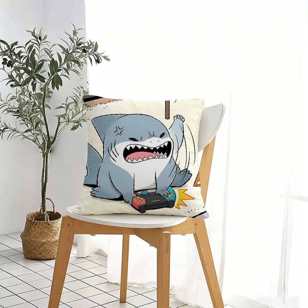 かわいいジェフ・ザ・ランド S-シャーク スクエア両面プリン - Home Landing Textiles のレビューと価格