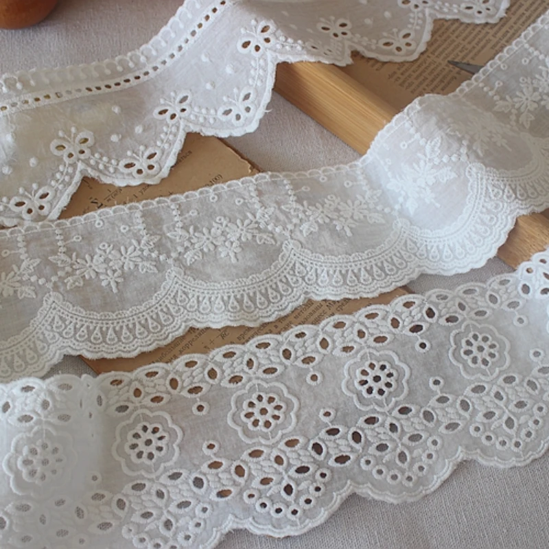 白い綿のレースのリボン,手作りの手工芸品,中空の花の刺emb - Home Textiles Photos のレビューと価格
