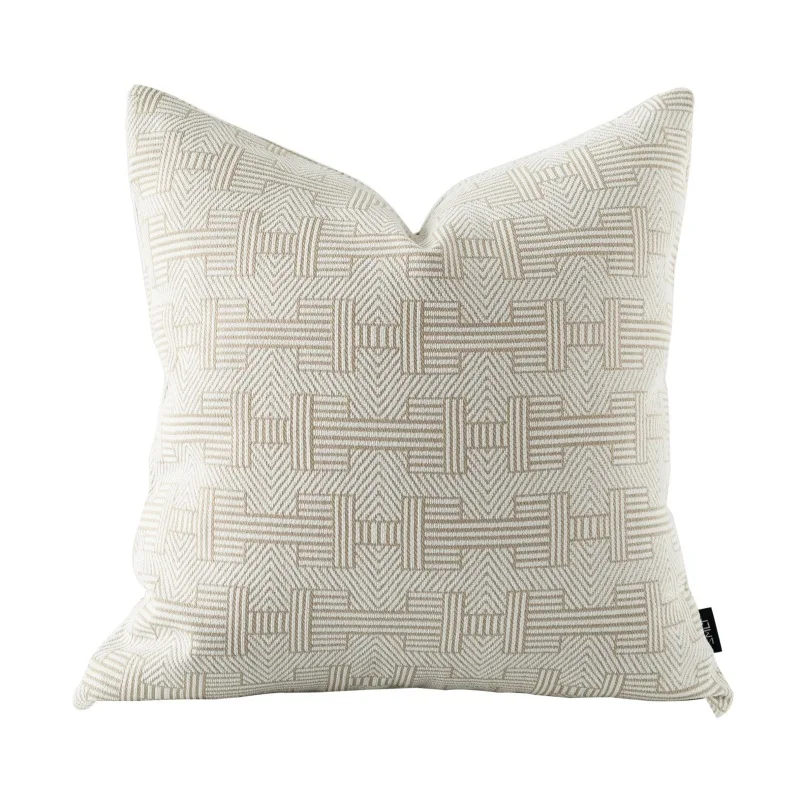 ハイエンド両面幾何学模様ジャカードクッションカバーモダンライ - Pillow Cover 20X20 のレビューと価格