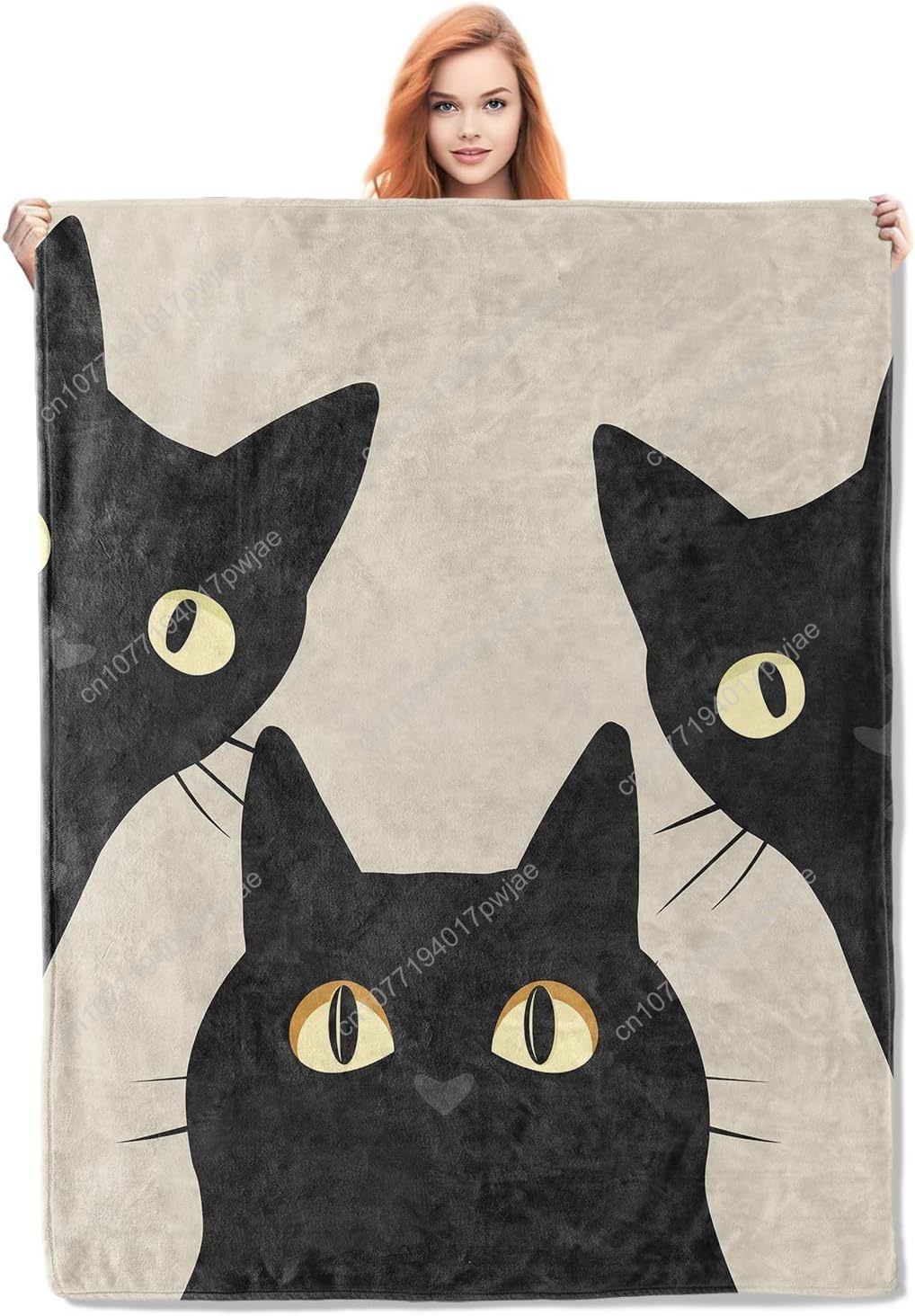 面白い猫柄ブランケット 女性・女の子向け ソフトで暖かい 軽 - Home Textiles Towel のレビューと価格