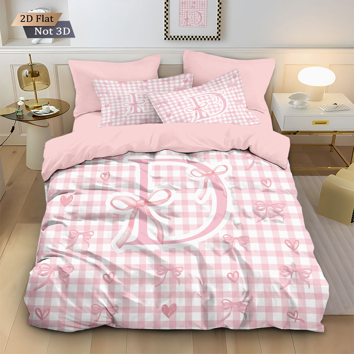 3 個のピンクのリボン D プリントコアレス布団カバーセット - Home Textiles Bedding のレビューと価格