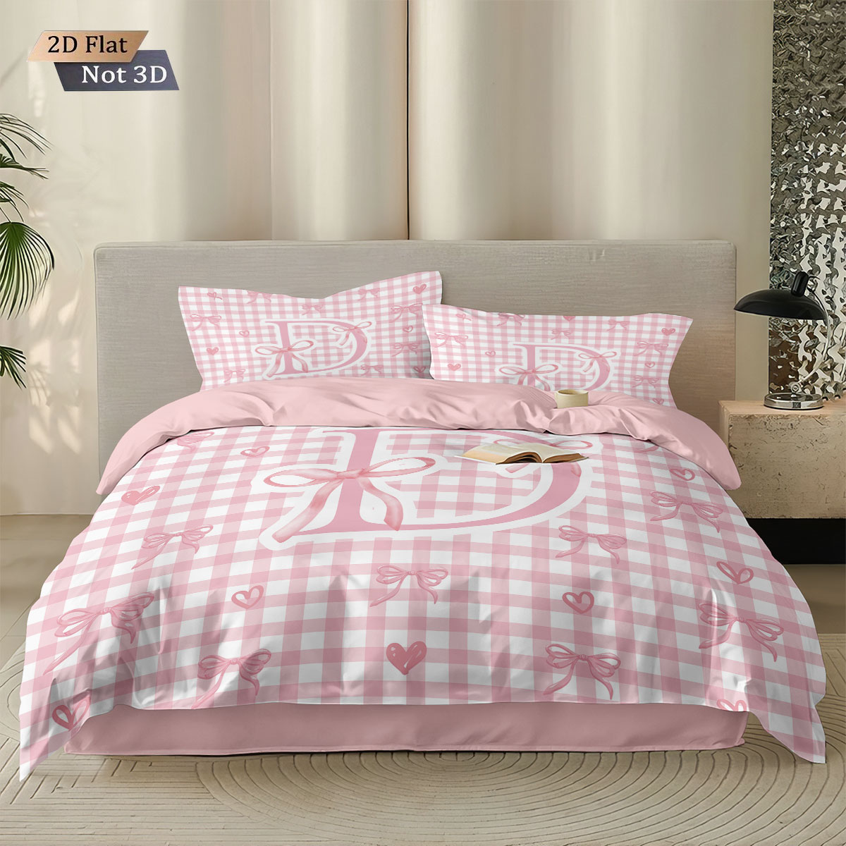 3 個のピンクのリボン D プリントコアレス布団カバーセット - Home Textiles Bedding のレビューと価格