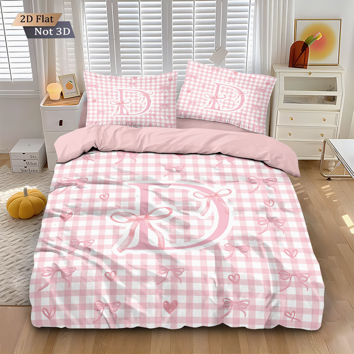 3 個のピンクのリボン D プリントコアレス布団カバーセット - Home Textiles Bedding のレビューと価格