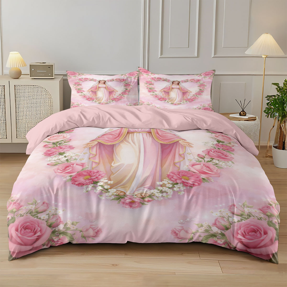 3ピース イエス・キリスト教聖書プリント コアレス羽毛布団カ - Home Textiles Bedding のレビューと価格